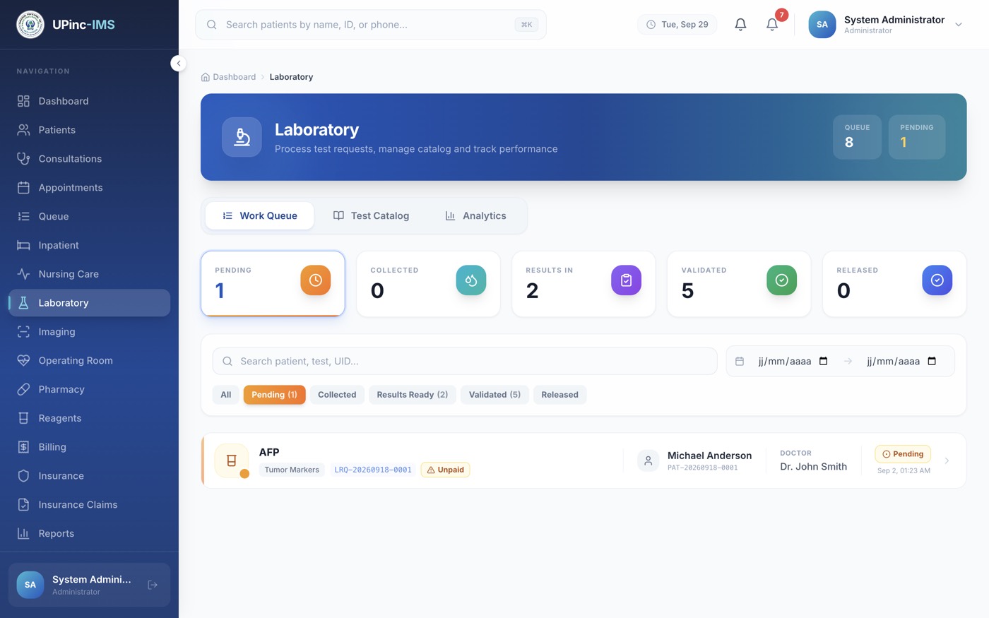 Le poste laboratoire d'UPINC-IMS
